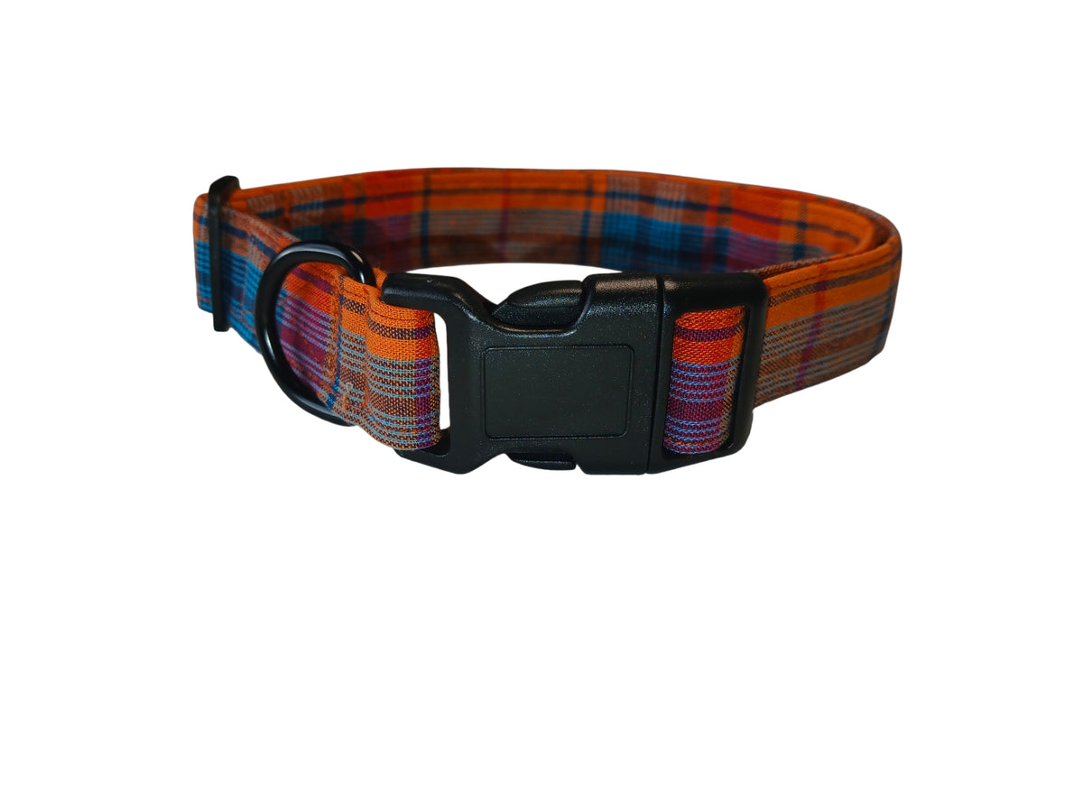 Orange Tartan Dog Collar