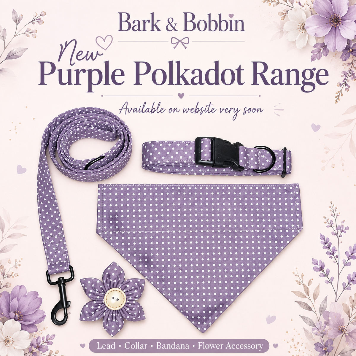 Purple Polkadot Dog Collar