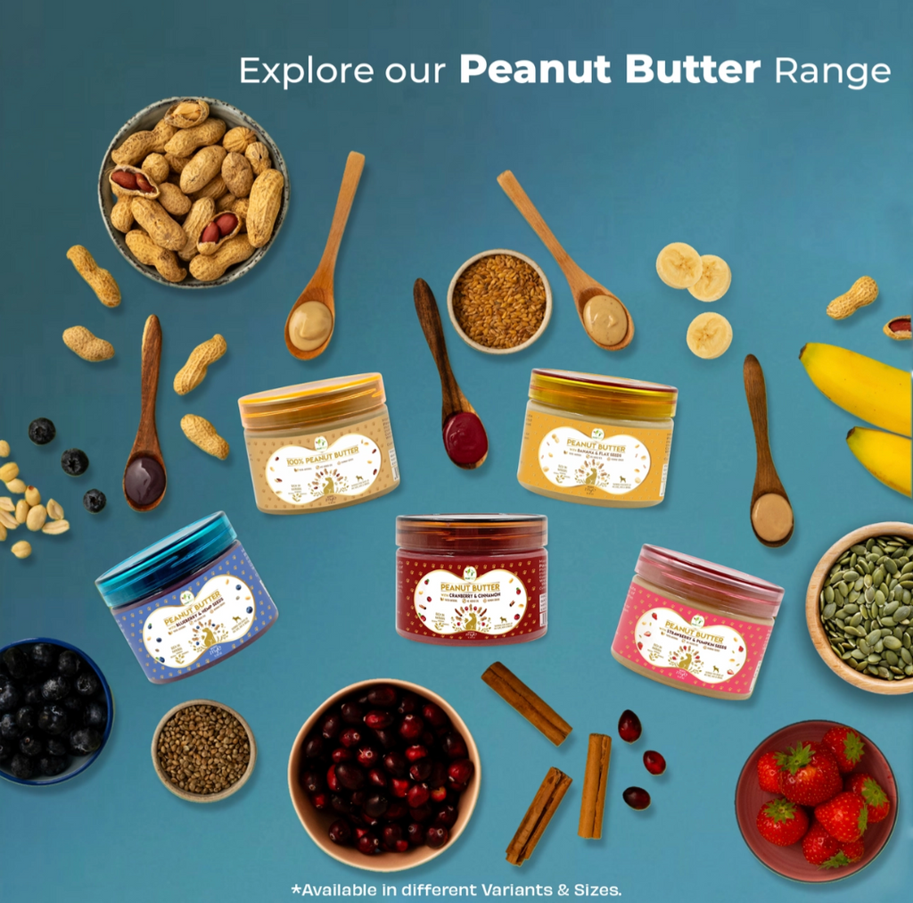 Pawfect Peanut Butter with Blueberries & Hempseeds For Dogs & Puppies | 100% Natural | No Added Sugar, Salt, Palm Oil | No Sweeteners, No Xylitol | Healthy Dog Treat