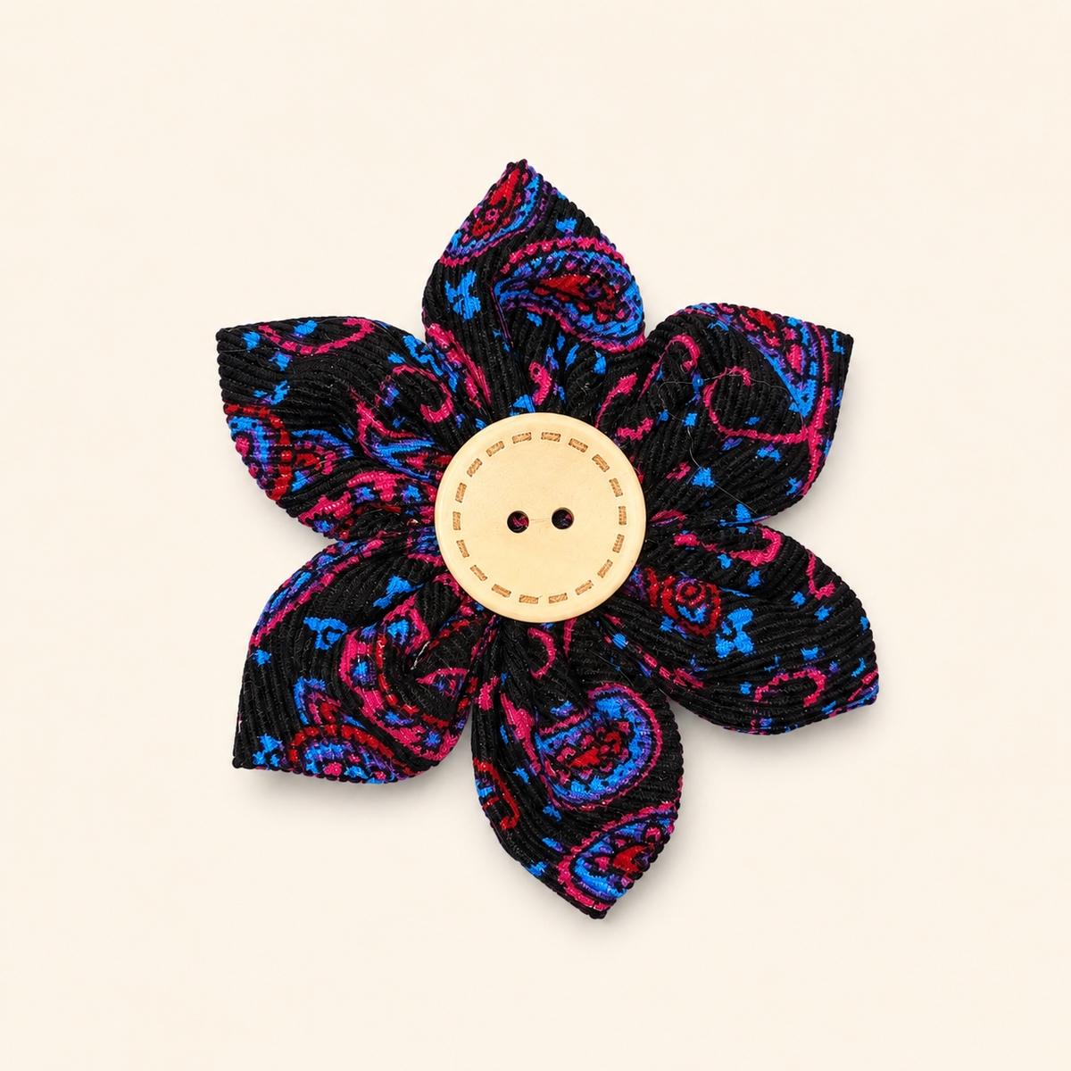 Pink Paisley Flower Collar Accessory
