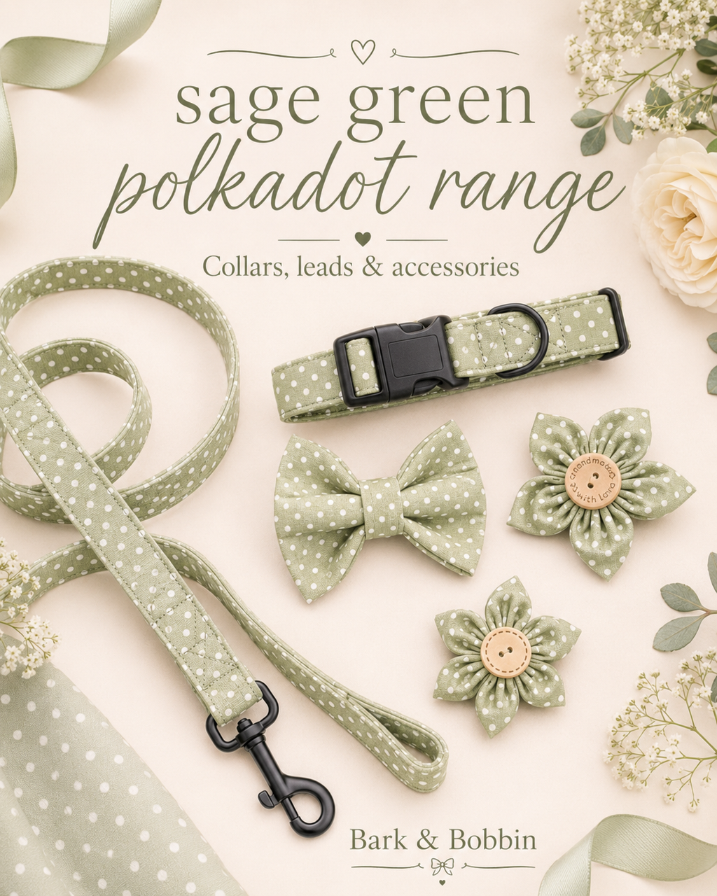 Sage Green Polkadot Set