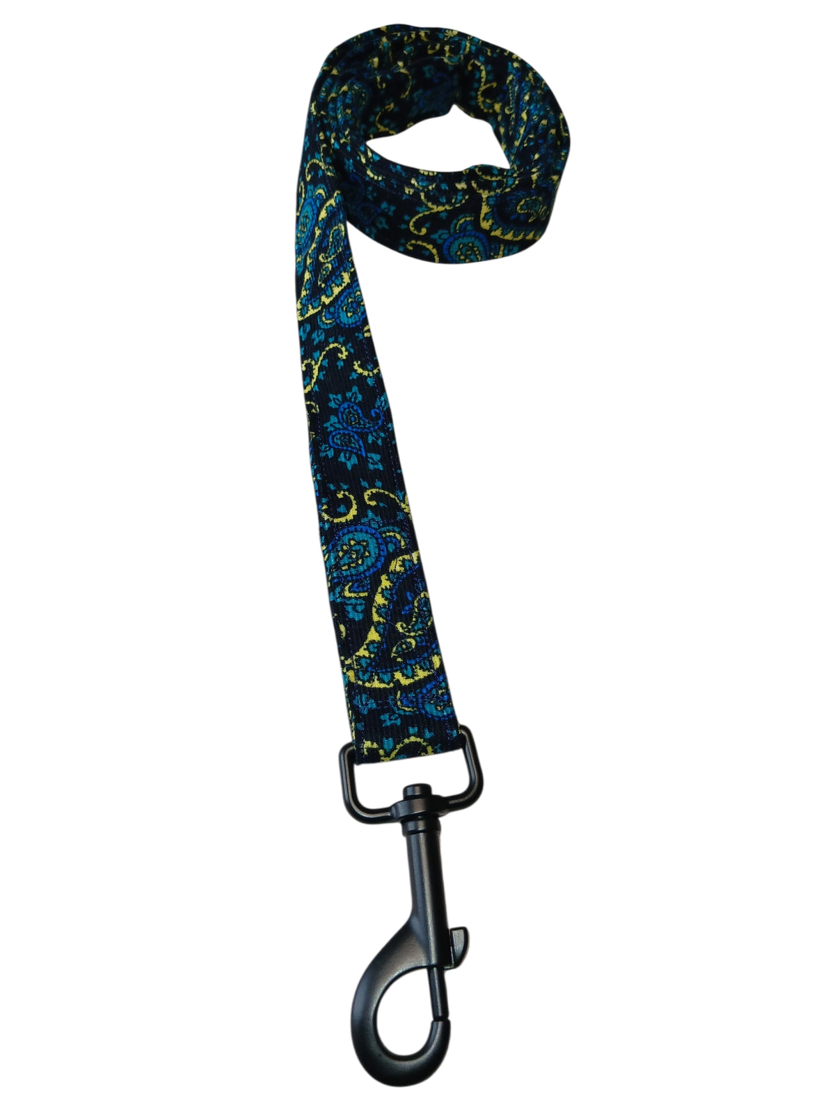 Blue Paisley Pin Cord Dog Lead