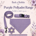 Purple Polka Dot Collar, Lead & Accessory Set 💜