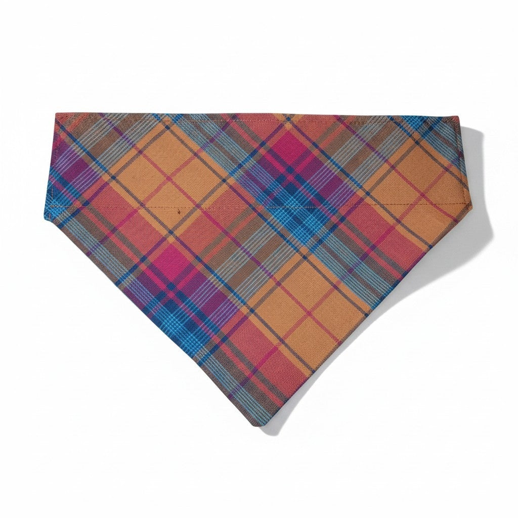 Orange tartan bandana