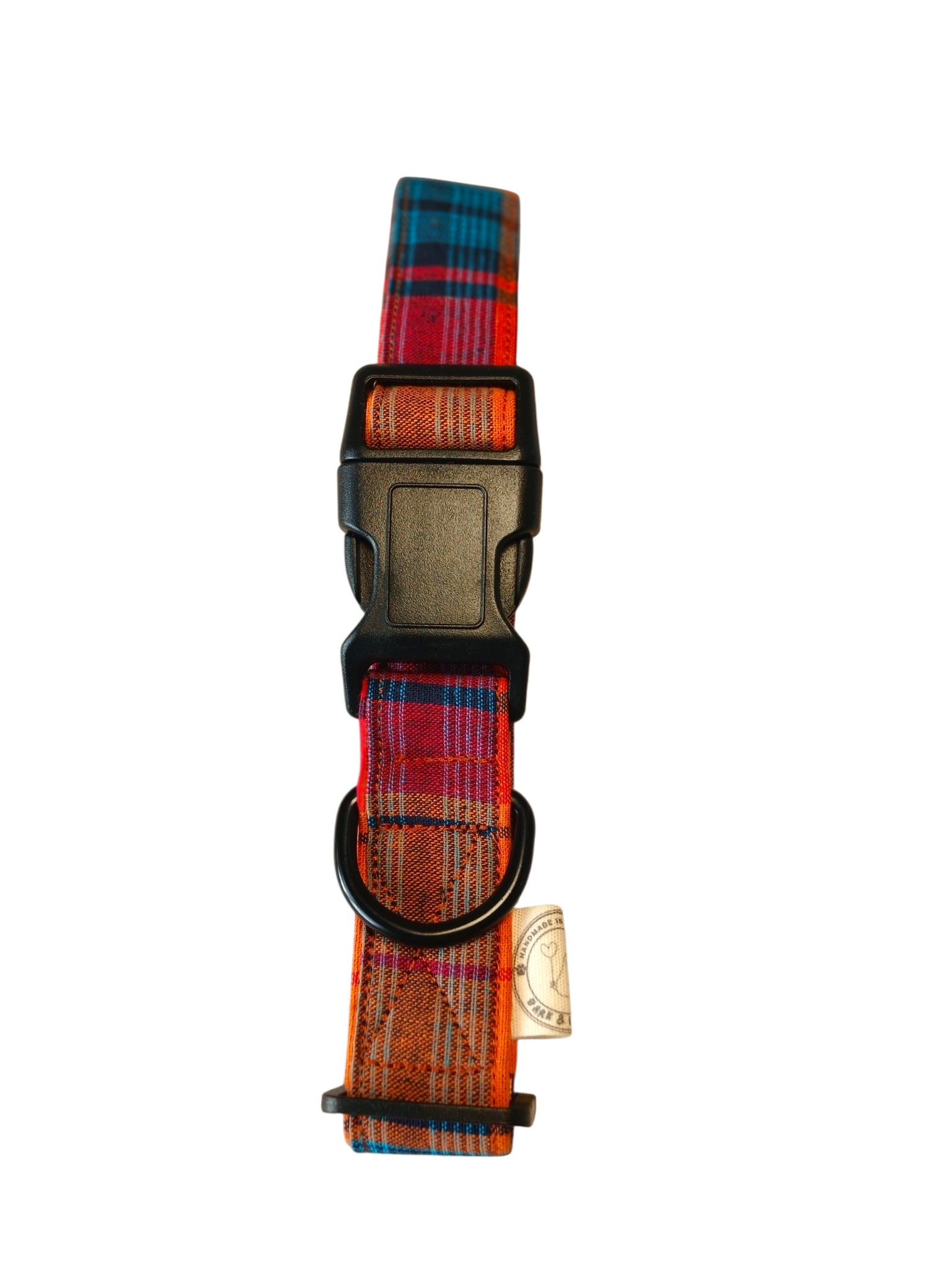 Orange Tartan Dog Collar