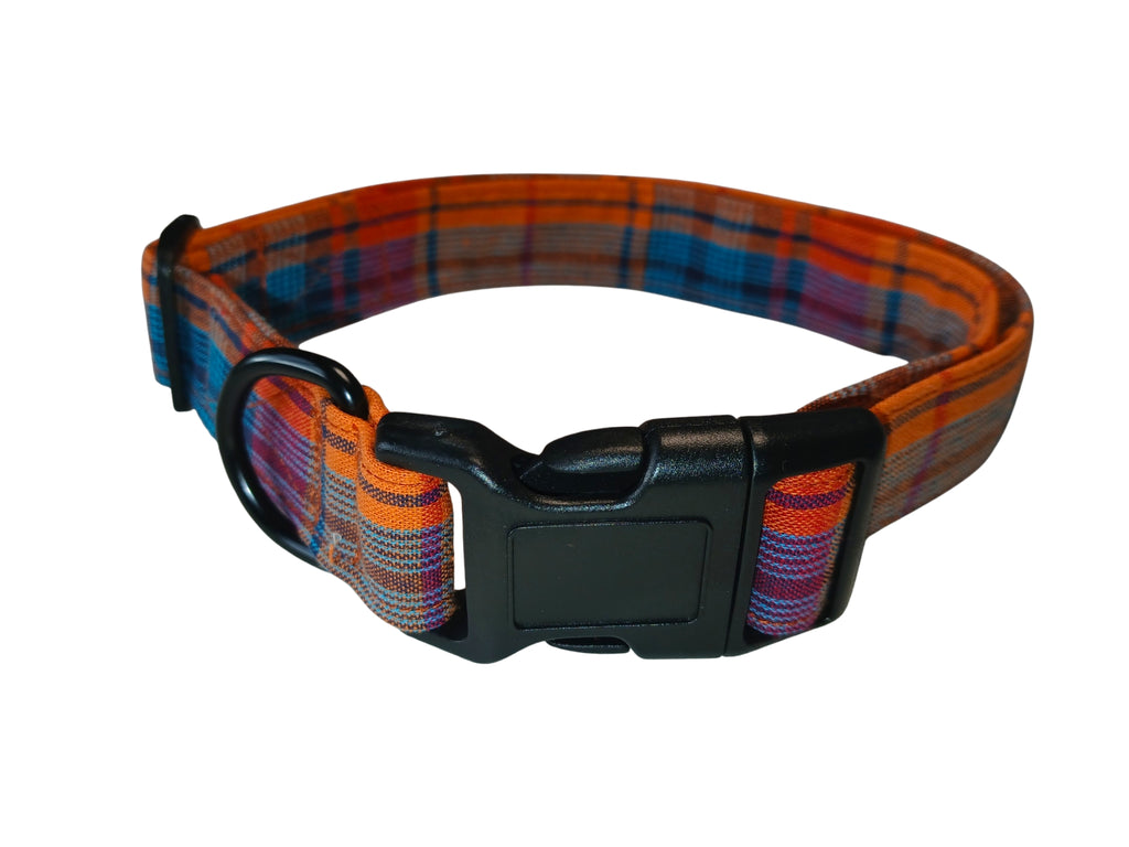 Orange Tartan Dog Collar