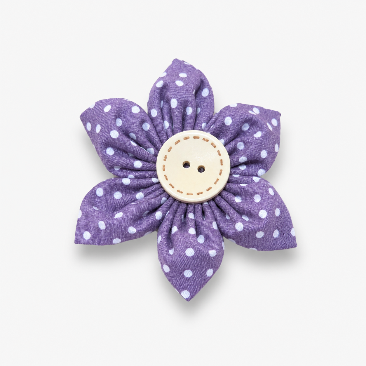 Purple Polkadot Flower Collar Accessory