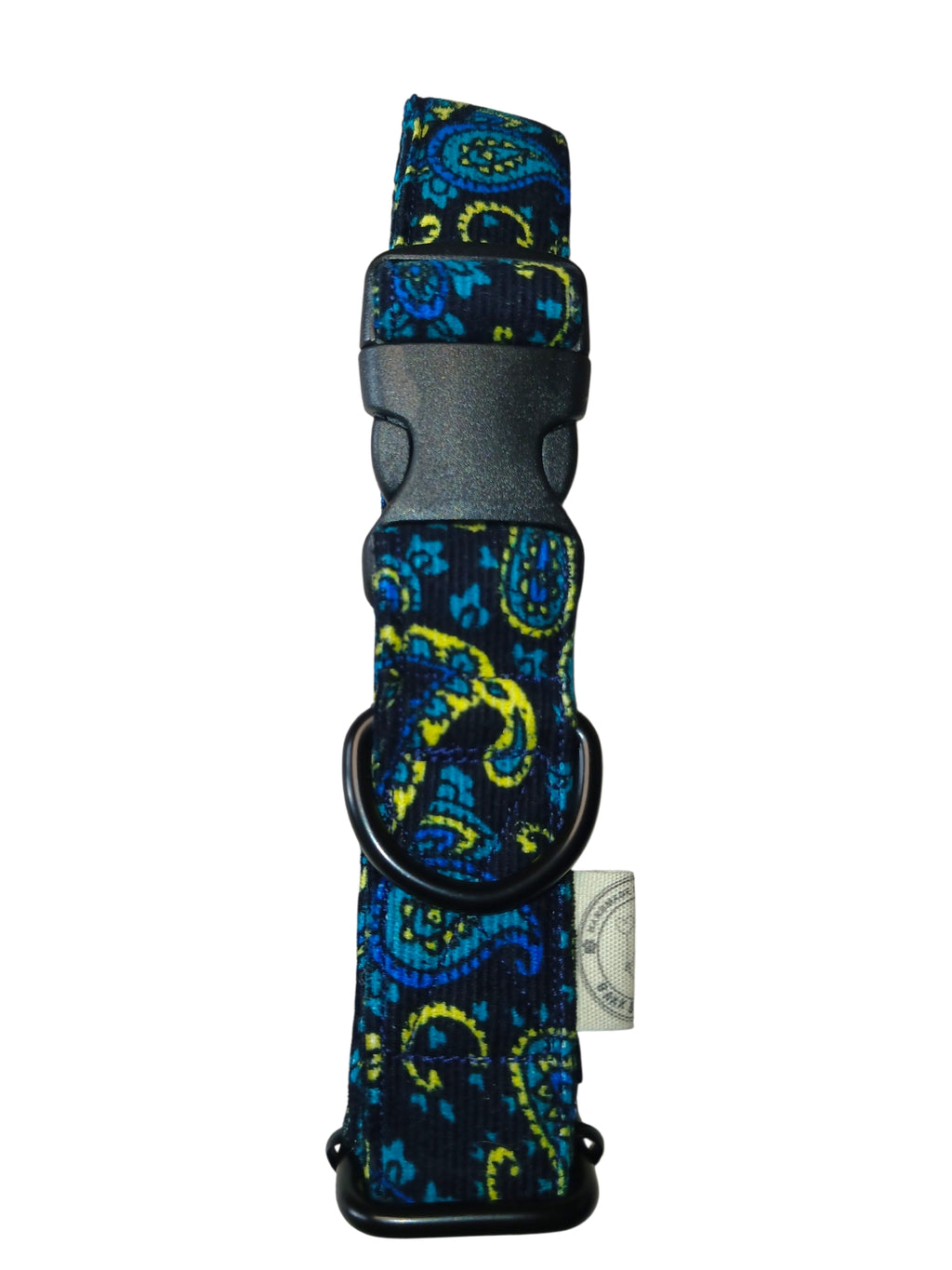 Blue Pin cord Paisley Dog Collar