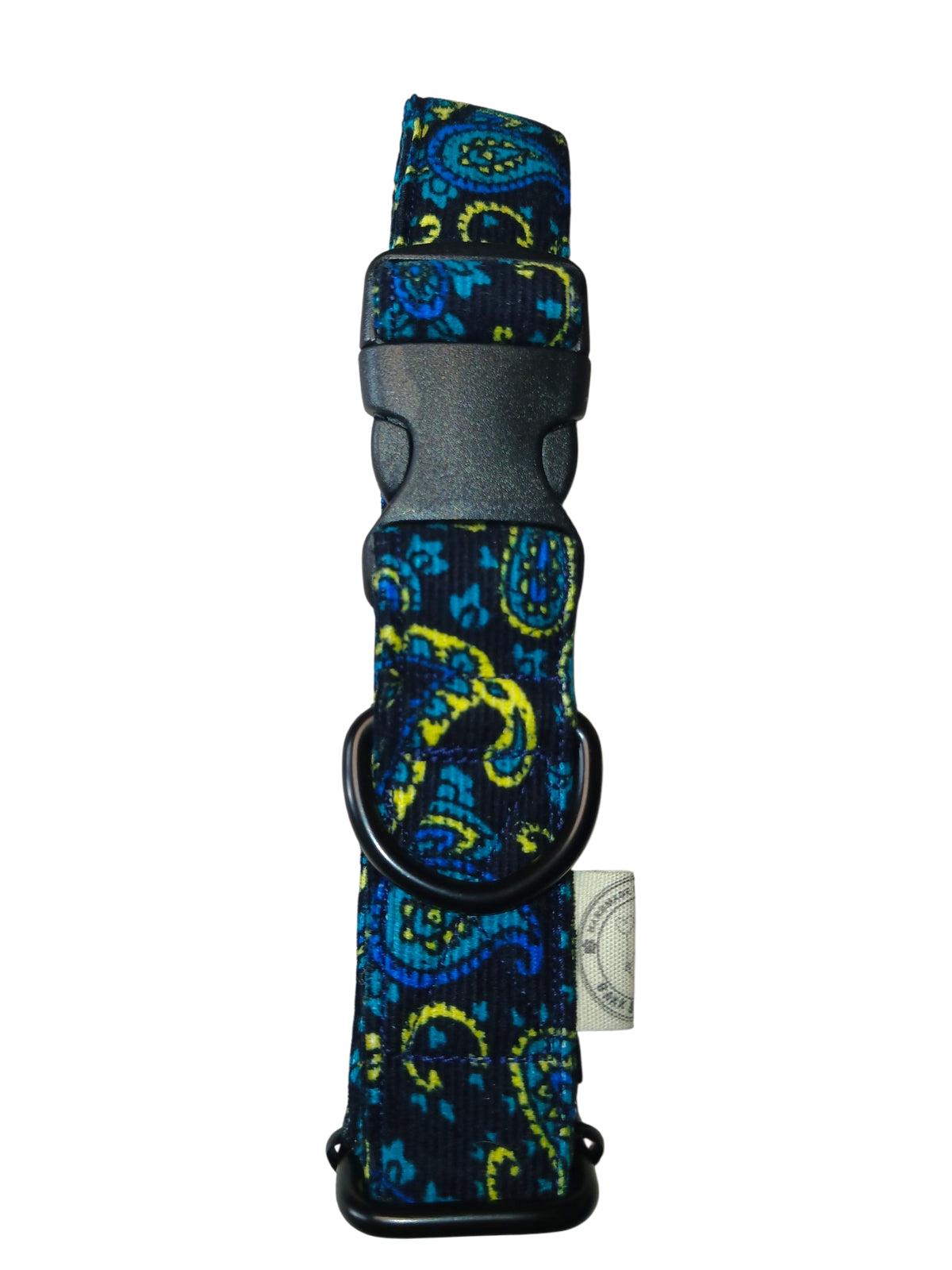 Blue Pin cord Paisley Dog Collar