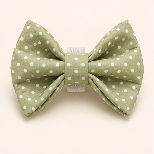 Olive Green Polka - Dot Dickie Bow Tie