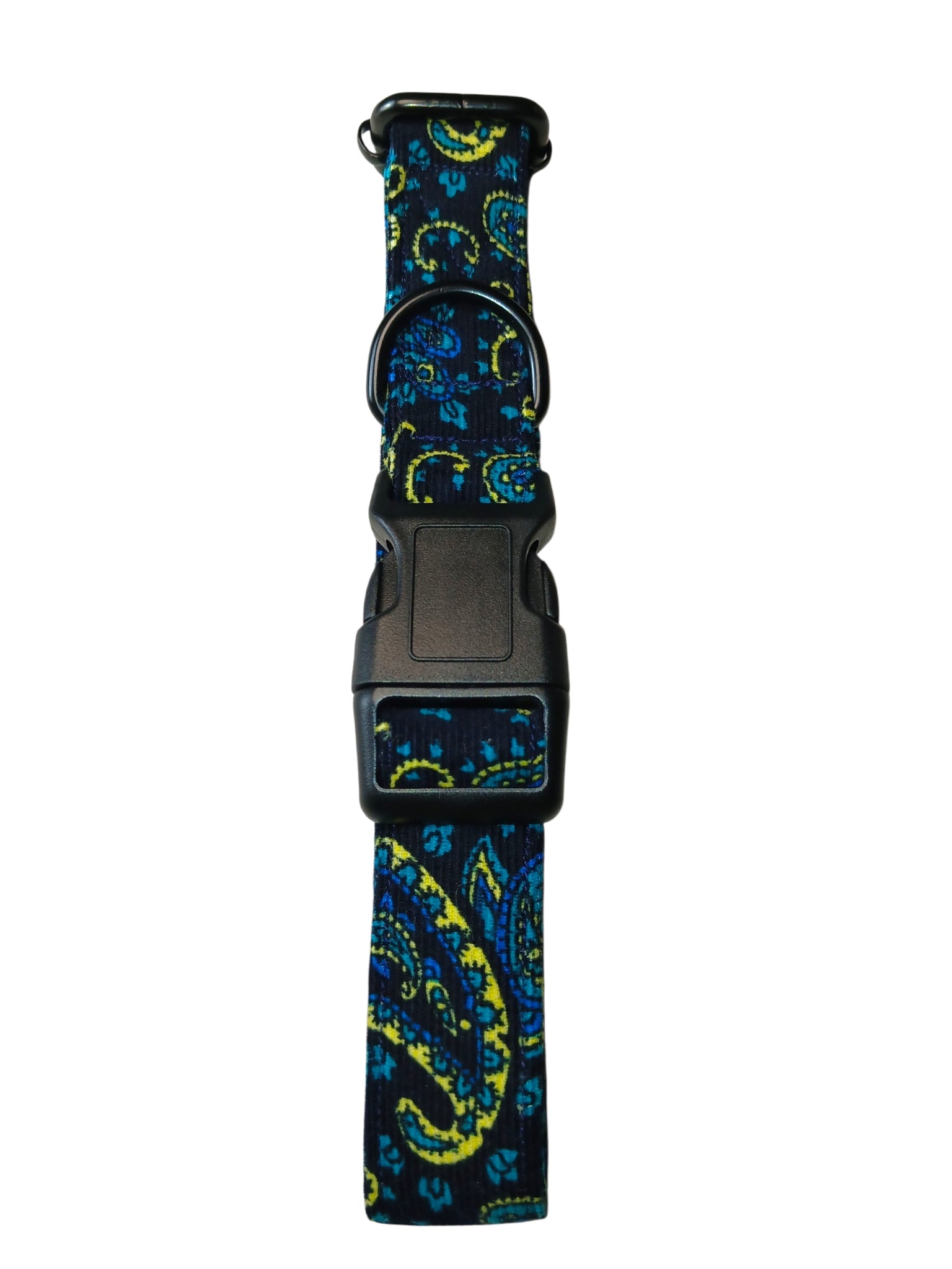 Blue Pin cord Paisley Dog Collar