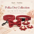 Red Polka Dot Collar, Lead & Accessory Set ❤️